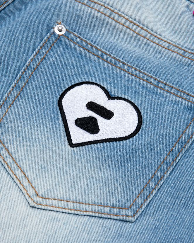 short en jean à logo A Bathing Ape femmes ZHX6N4967 jean