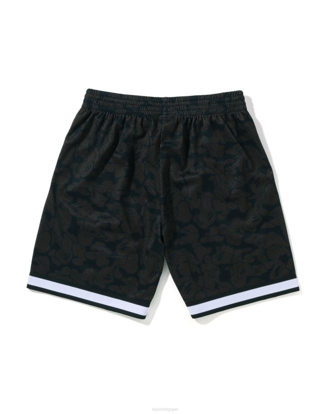 short en jersey des filets de brooklyn x mn A Bathing Ape Hommes ZHX6N4372 noir