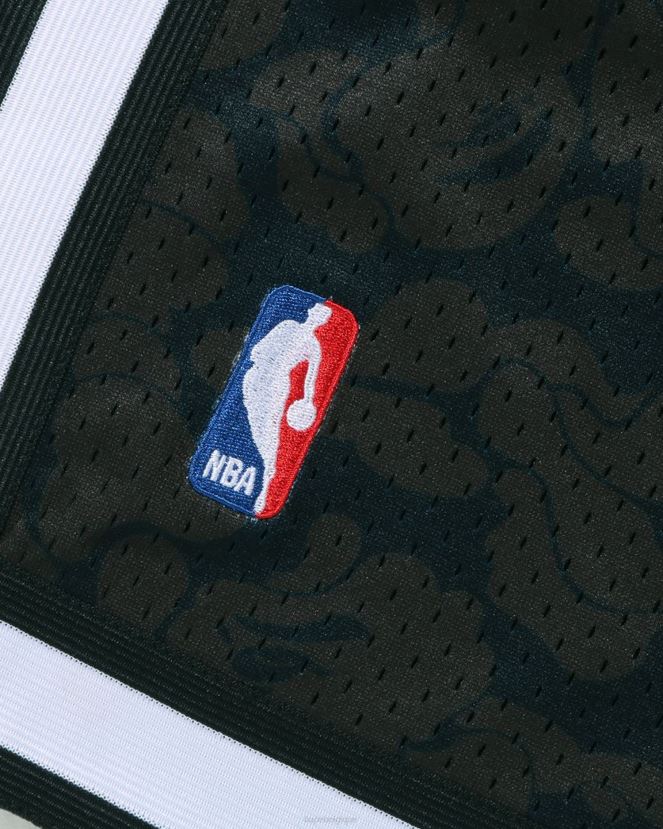 short en jersey des filets de brooklyn x mn A Bathing Ape Hommes ZHX6N4372 noir