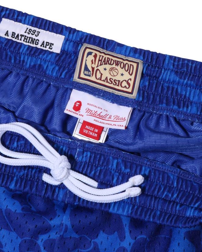 short en jersey des filets de brooklyn x mn A Bathing Ape Hommes ZHX6N4373 bleu