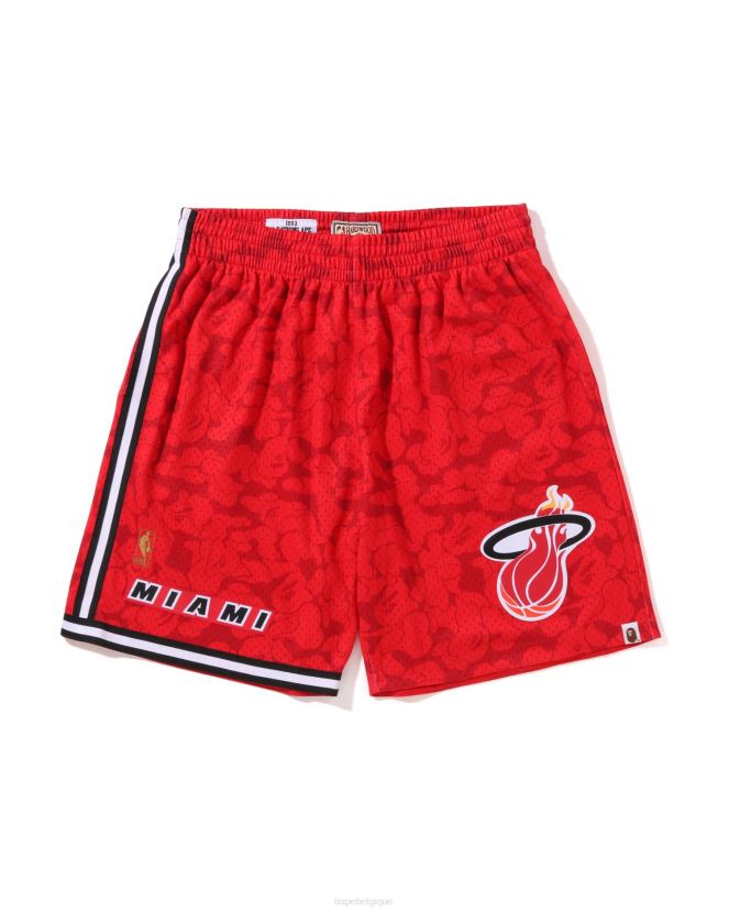short en jersey miami heat x mn A Bathing Ape Hommes ZHX6N4370 rouge vif