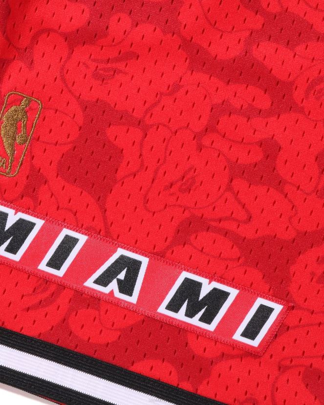 short en jersey miami heat x mn A Bathing Ape Hommes ZHX6N4370 rouge vif