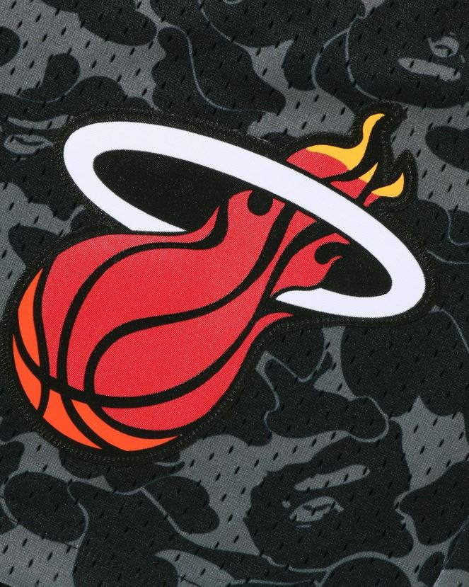 short en jersey miami heat x mn A Bathing Ape Hommes ZHX6N4371 noir