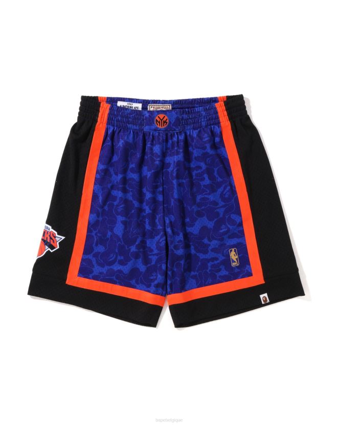 short en jersey new york knicks x mn A Bathing Ape Hommes ZHX6N4376 bleu
