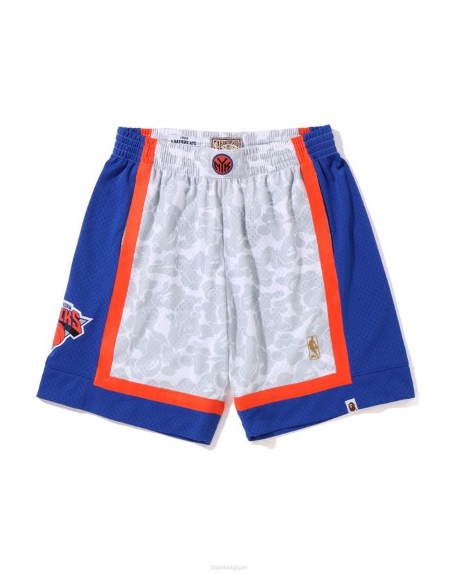 short en jersey new york knicks x mn A Bathing Ape Hommes ZHX6N4377 blanc