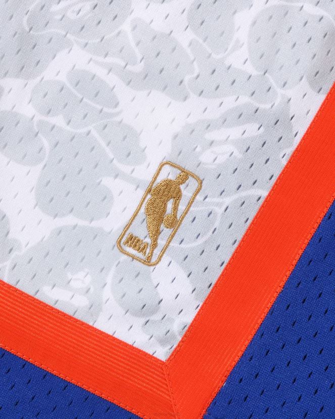 short en jersey new york knicks x mn A Bathing Ape Hommes ZHX6N4377 blanc