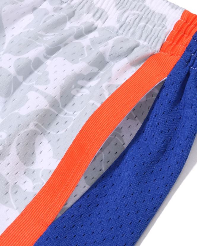 short en jersey new york knicks x mn A Bathing Ape Hommes ZHX6N4377 blanc