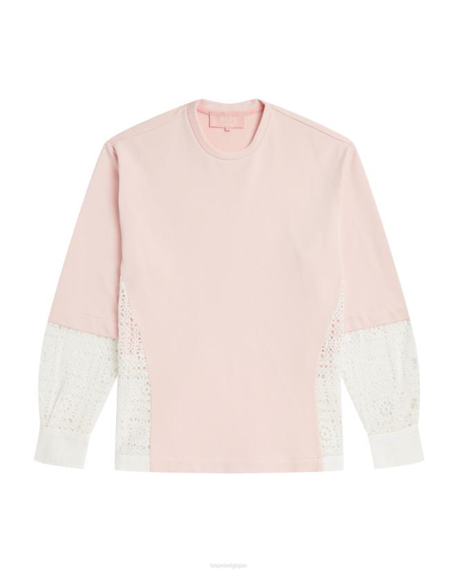 sweat asymétrique à superpositions A Bathing Ape femmes ZHX6N4997 rose