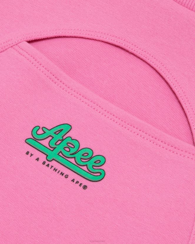 sweat crop à logo A Bathing Ape femmes ZHX6N4944 rose