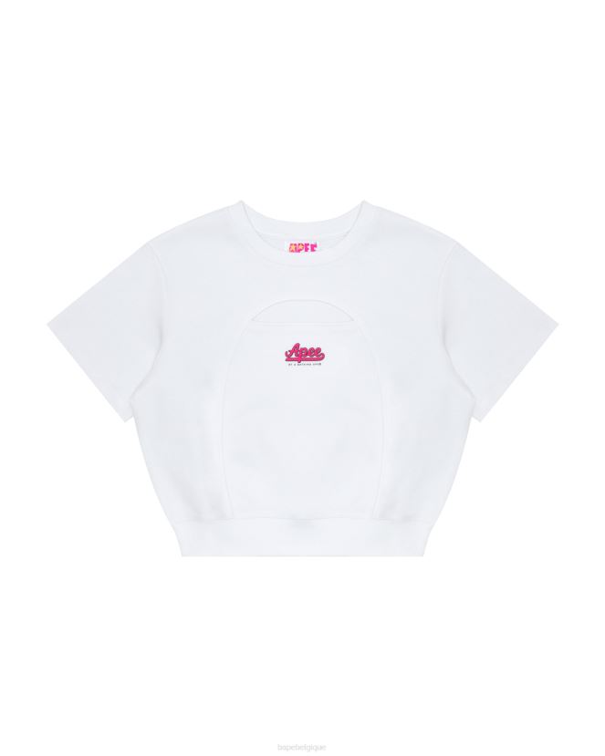 sweat crop à logo A Bathing Ape femmes ZHX6N4945 blanc
