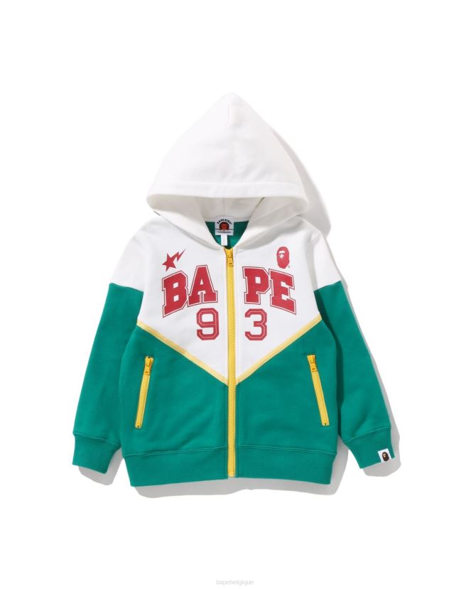 sweat zippé à capuche colour block A Bathing Ape enfants ZHX6N41580 menthe