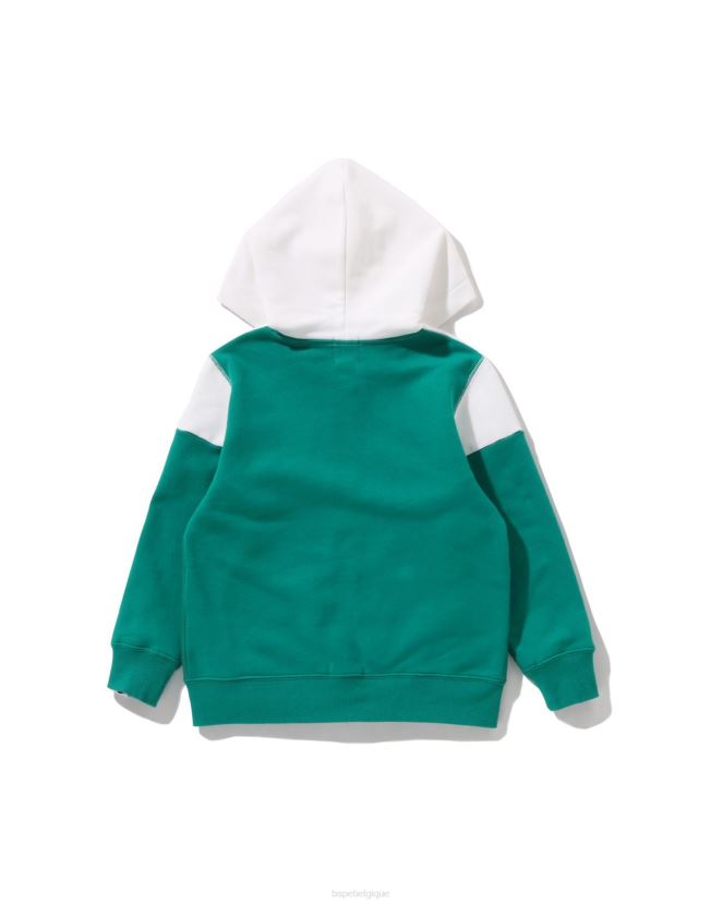 sweat zippé à capuche colour block A Bathing Ape enfants ZHX6N41580 menthe