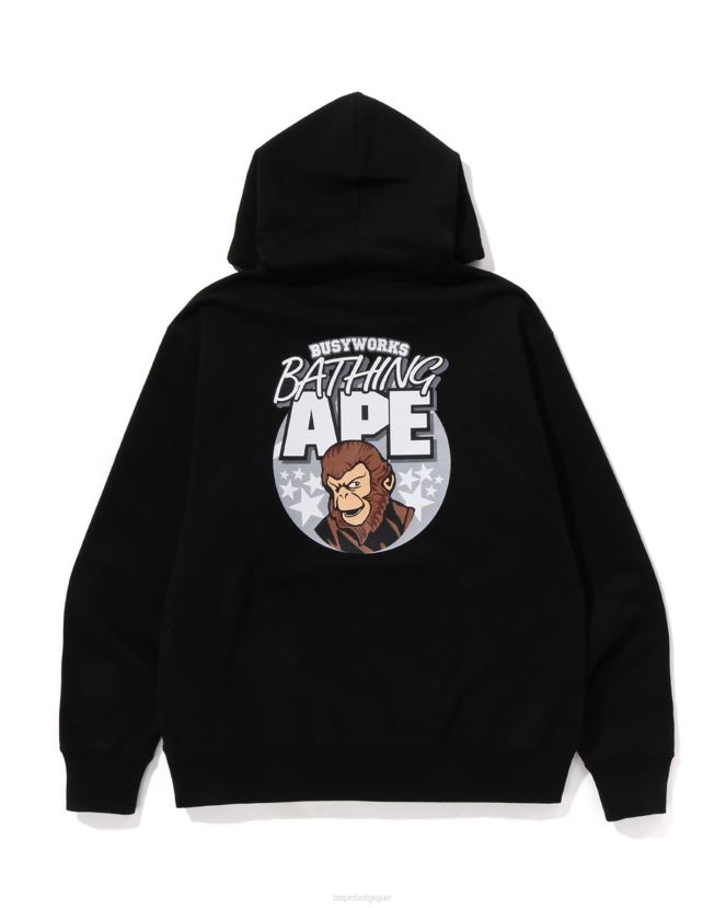 sweat à capuche coupe décontractée A Bathing Ape Hommes ZHX6N4284 noir