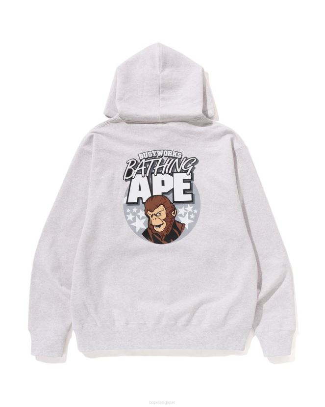 sweat à capuche coupe décontractée A Bathing Ape Hommes ZHX6N4285 gris