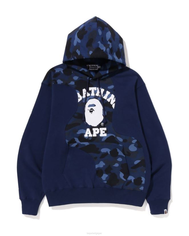 sweat à capuche coupe décontractée couleur camo college A Bathing Ape Hommes ZHX6N4297 bleu marine