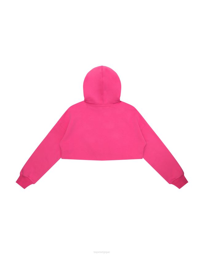 sweat à capuche court à logo apee A Bathing Ape femmes ZHX6N41029 rose