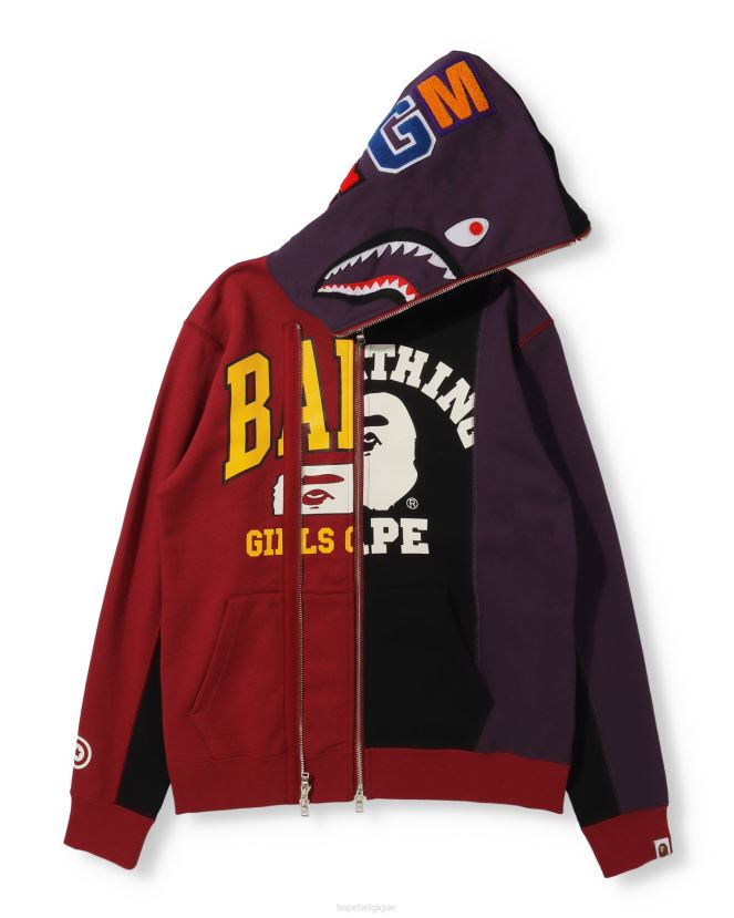 sweat à capuche entièrement zippé docking shark A Bathing Ape femmes ZHX6N41039 noir