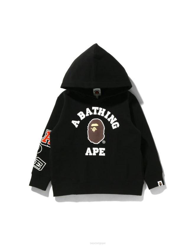 sweat à capuche multi-polices A Bathing Ape enfants ZHX6N41673 noir