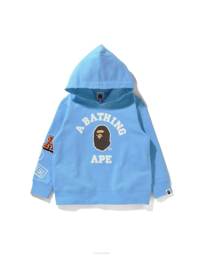 sweat à capuche multi-polices A Bathing Ape enfants ZHX6N41674 bleu