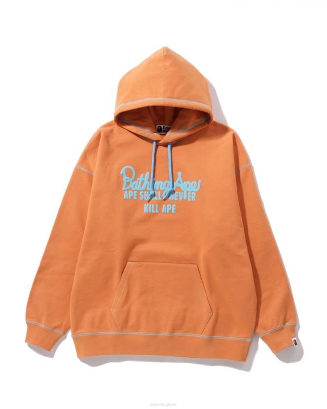 sweat à capuche oversize à coutures colorées A Bathing Ape femmes ZHX6N4971 orange