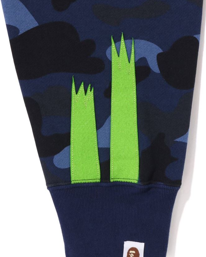 sweat à capuche zippé color camo panda A Bathing Ape Hommes ZHX6N4186 bleu marine