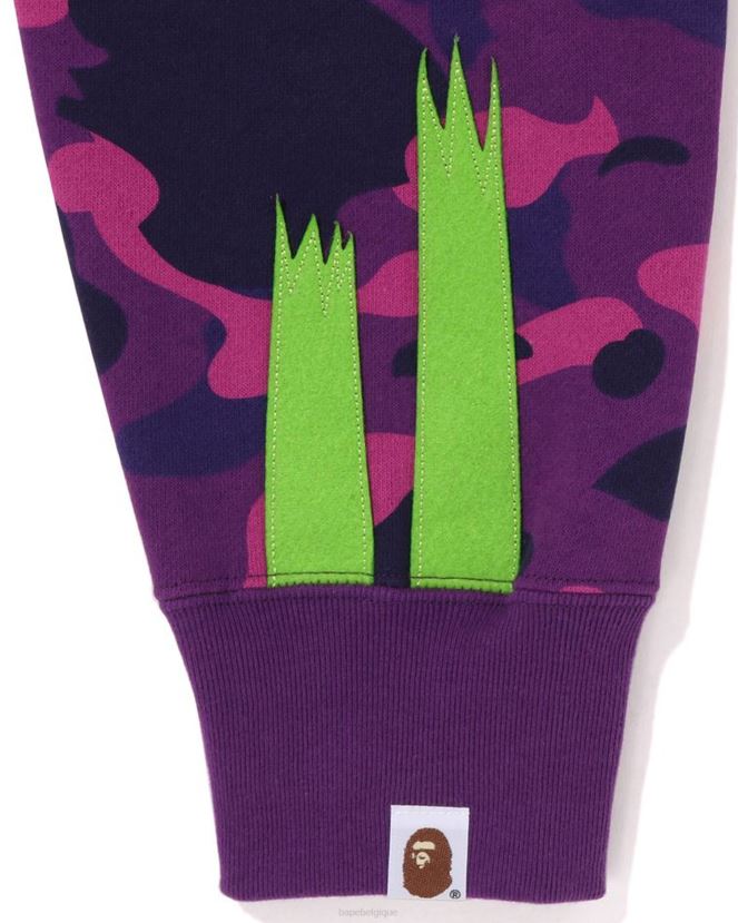sweat à capuche zippé color camo panda A Bathing Ape Hommes ZHX6N4187 violet