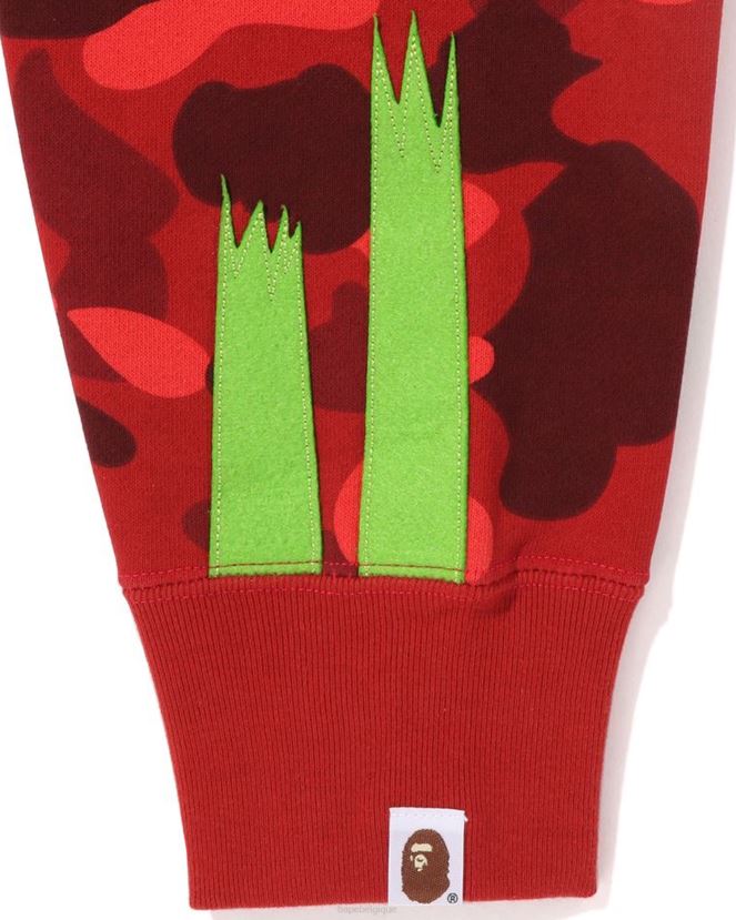 sweat à capuche zippé color camo panda A Bathing Ape Hommes ZHX6N4188 rouge vif