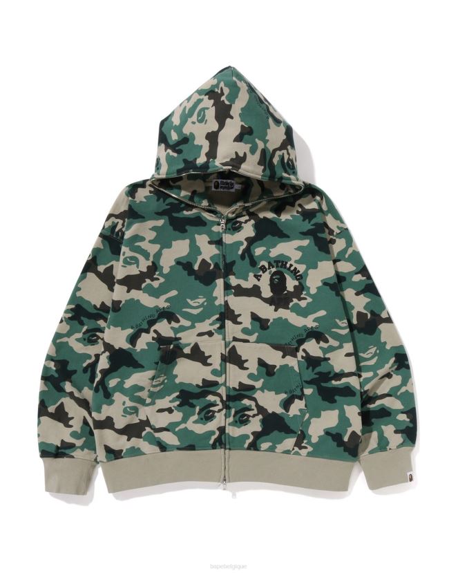 sweat à capuche zippé coupe ample camouflage woodland A Bathing Ape Hommes ZHX6N4219 armée verte