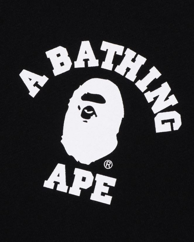 sweat à capuche zippé coupe décontractée college A Bathing Ape Hommes ZHX6N4232 noir