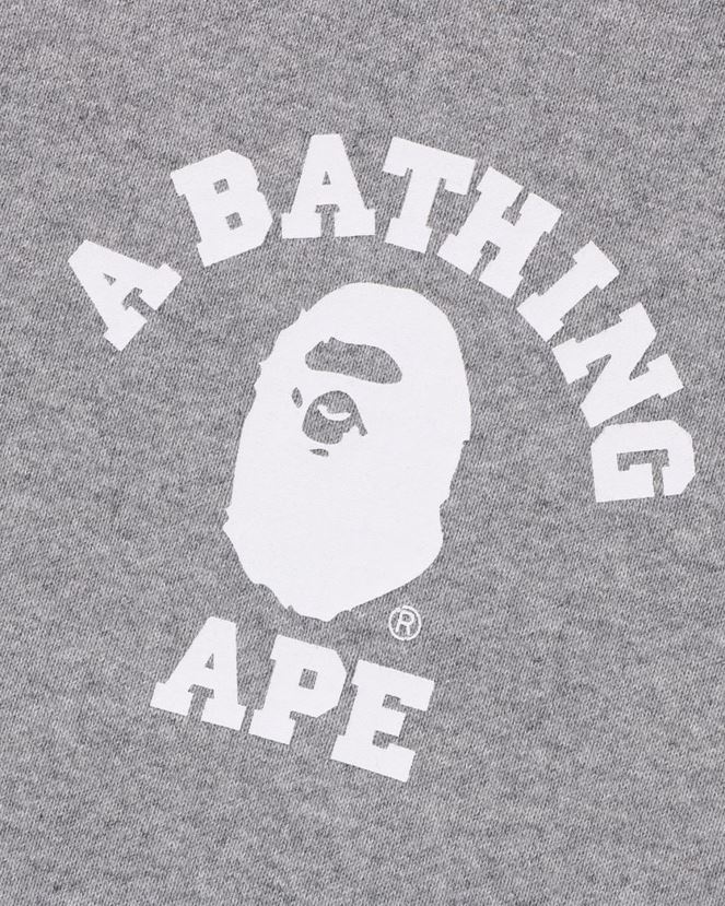 sweat à capuche zippé coupe décontractée college A Bathing Ape Hommes ZHX6N4235 gris