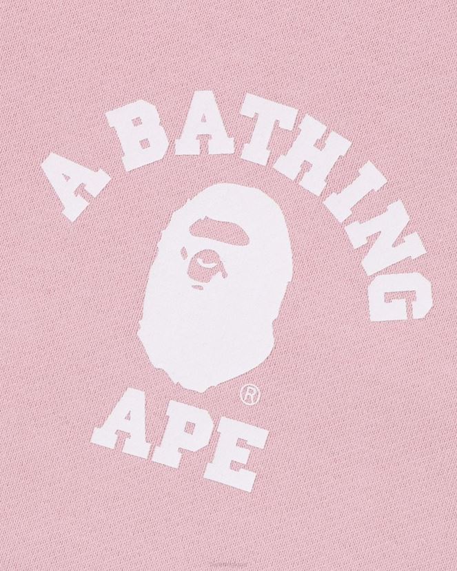 sweat à capuche zippé coupe décontractée college A Bathing Ape Hommes ZHX6N4236 rose