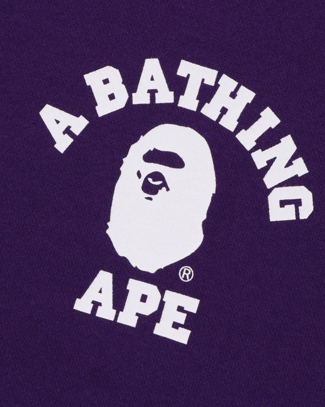 sweat à capuche zippé coupe décontractée college A Bathing Ape Hommes ZHX6N4237 violet