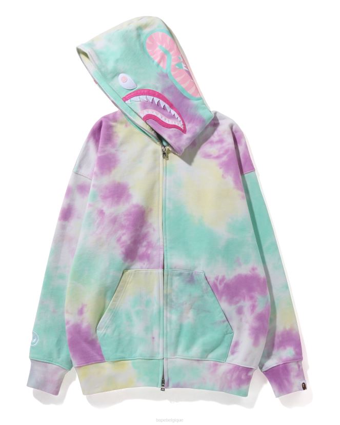 sweat à capuche zippé oversize requin tie-dye A Bathing Ape femmes ZHX6N4991 cause