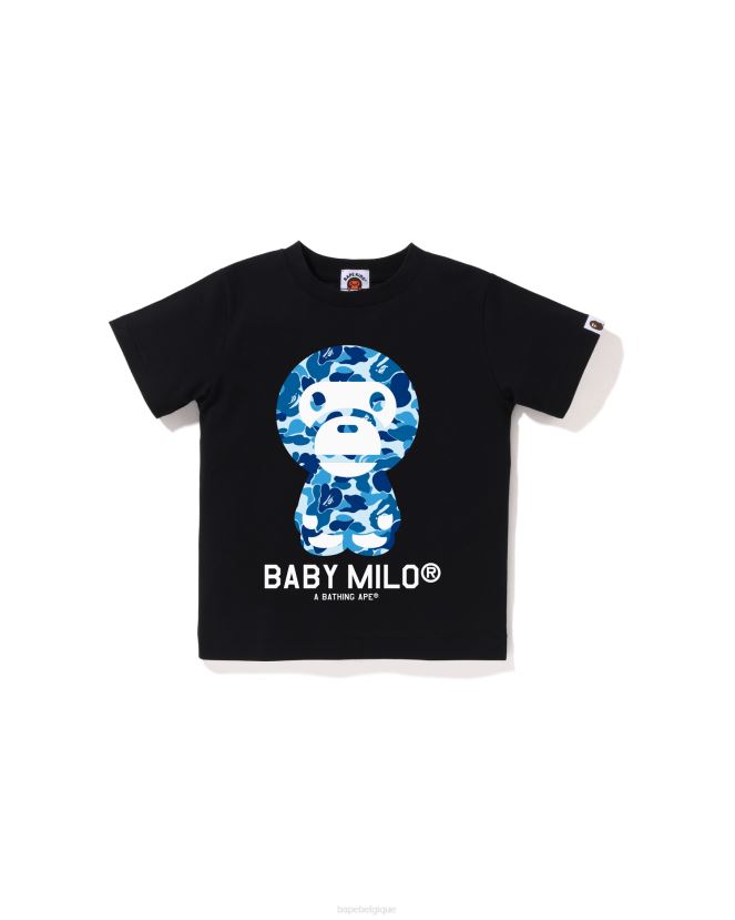 t-shirt abc camo bébé milo A Bathing Ape enfants ZHX6N41269 noir