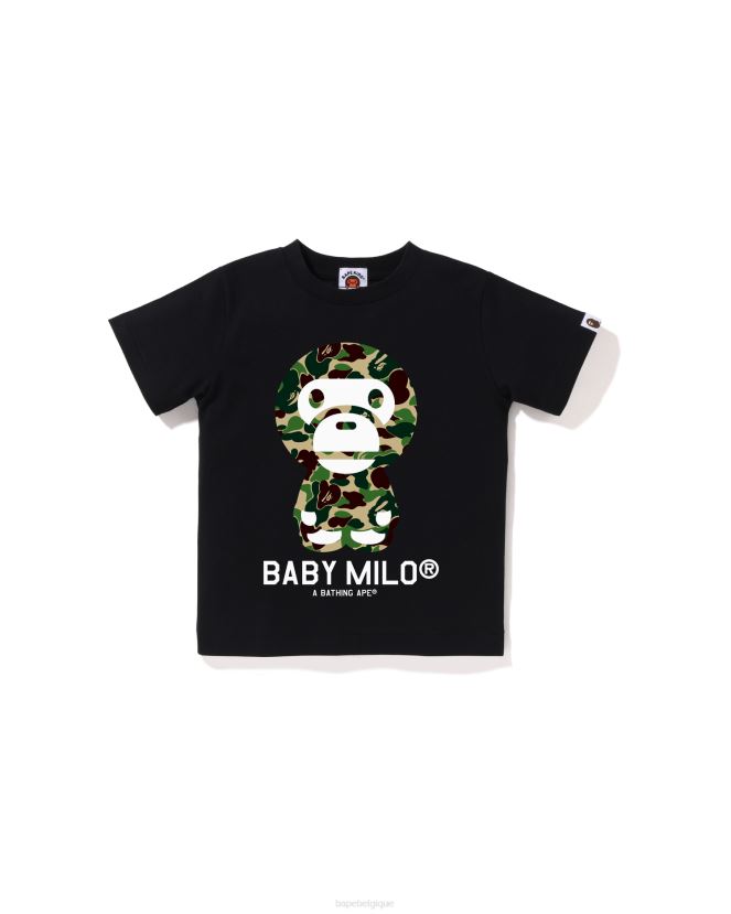 t-shirt abc camo bébé milo A Bathing Ape enfants ZHX6N41270 noir