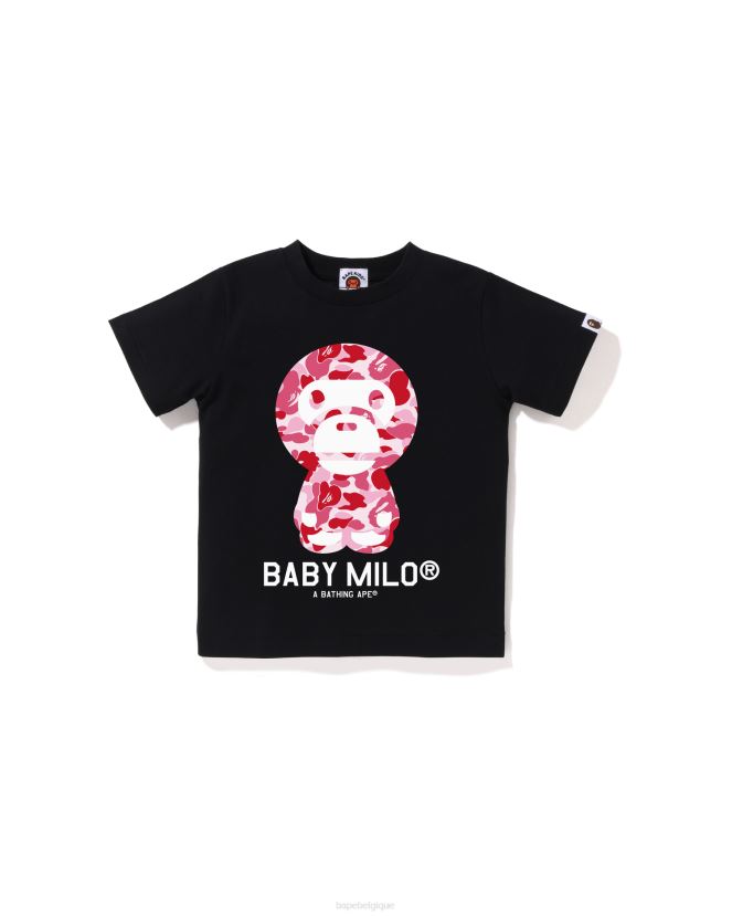 t-shirt abc camo bébé milo A Bathing Ape enfants ZHX6N41271 noir