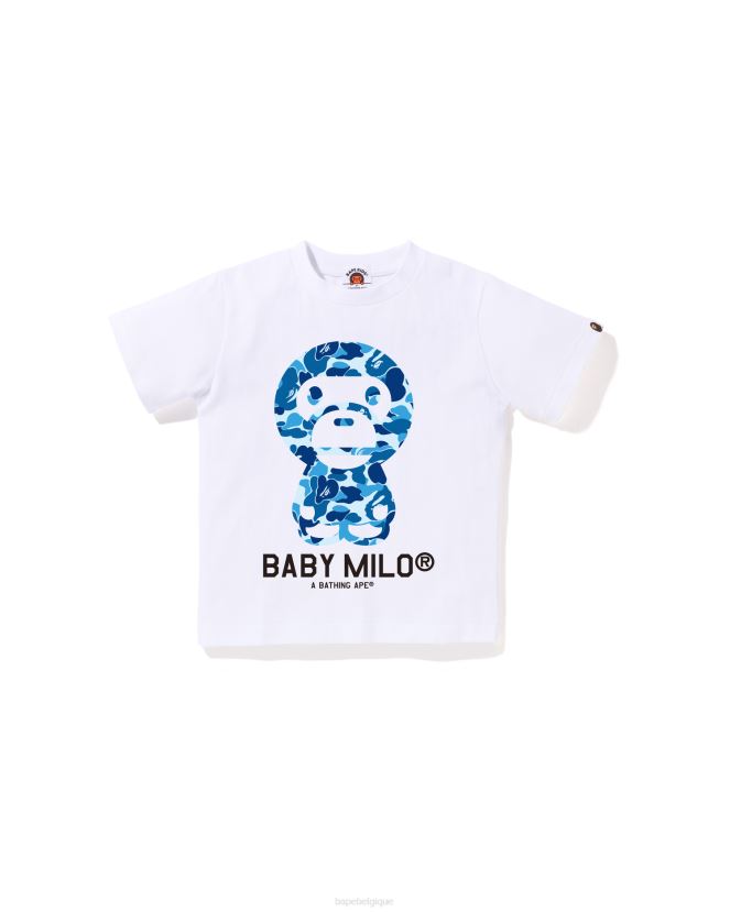 t-shirt abc camo bébé milo A Bathing Ape enfants ZHX6N41272 blanc