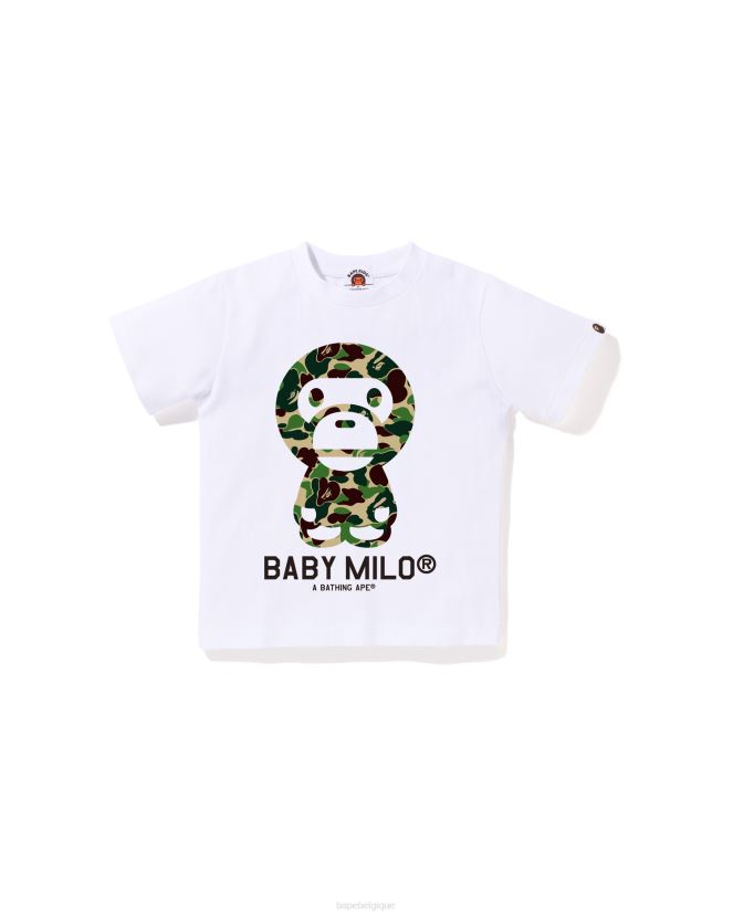 t-shirt abc camo bébé milo A Bathing Ape enfants ZHX6N41273 blanc