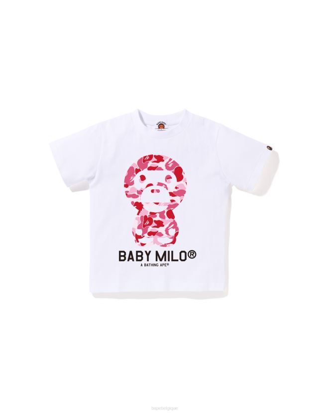 t-shirt abc camo bébé milo A Bathing Ape enfants ZHX6N41274 blanc