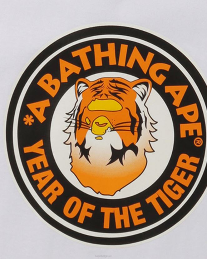 t-shirt année du tigre A Bathing Ape enfants ZHX6N41749 blanc