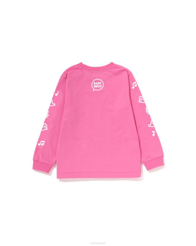 t-shirt ballon discours bébé milo  2 A Bathing Ape enfants ZHX6N41485 rose