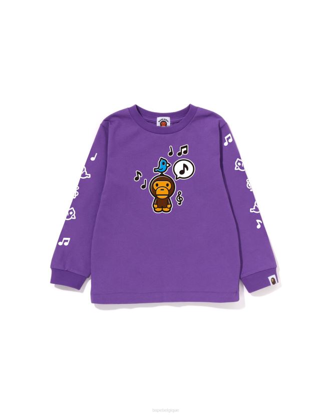 t-shirt ballon discours bébé milo  2 A Bathing Ape enfants ZHX6N41486 violet