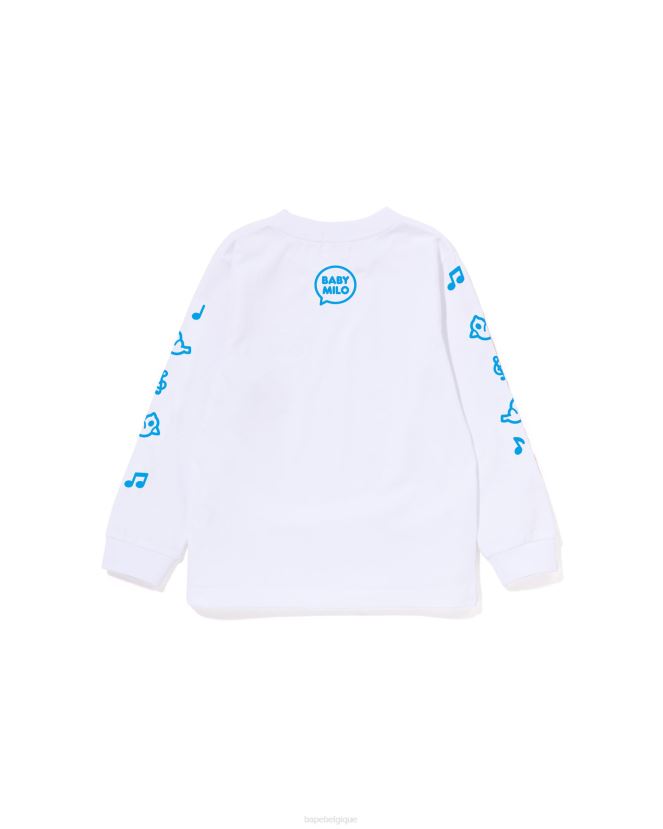 t-shirt ballon discours bébé milo  2 A Bathing Ape enfants ZHX6N41487 blanc