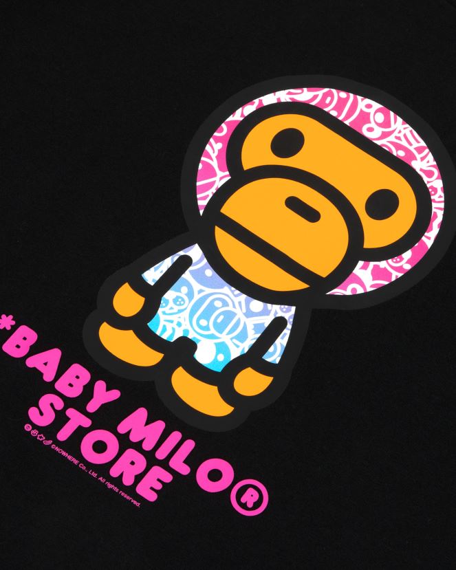 t-shirt bébé milo A Bathing Ape femmes ZHX6N4855 noir