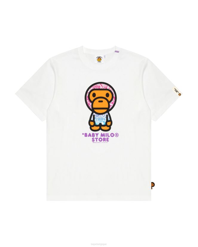 t-shirt bébé milo A Bathing Ape femmes ZHX6N4857 blanc