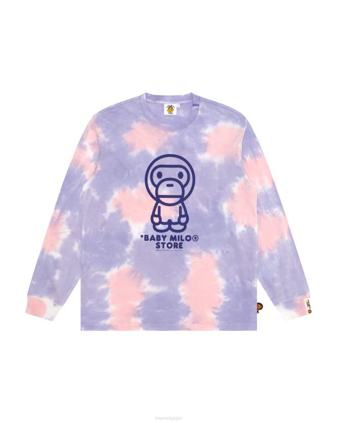 t-shirt bébé milo à manches longues A Bathing Ape femmes ZHX6N4915 violet