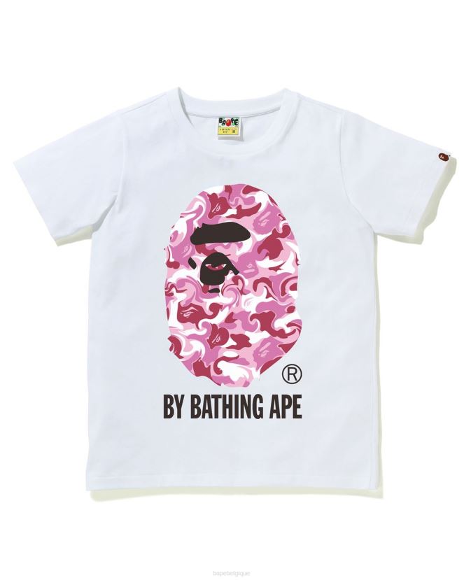 t-shirt camouflage marbré A Bathing Ape femmes ZHX6N41017 blanc