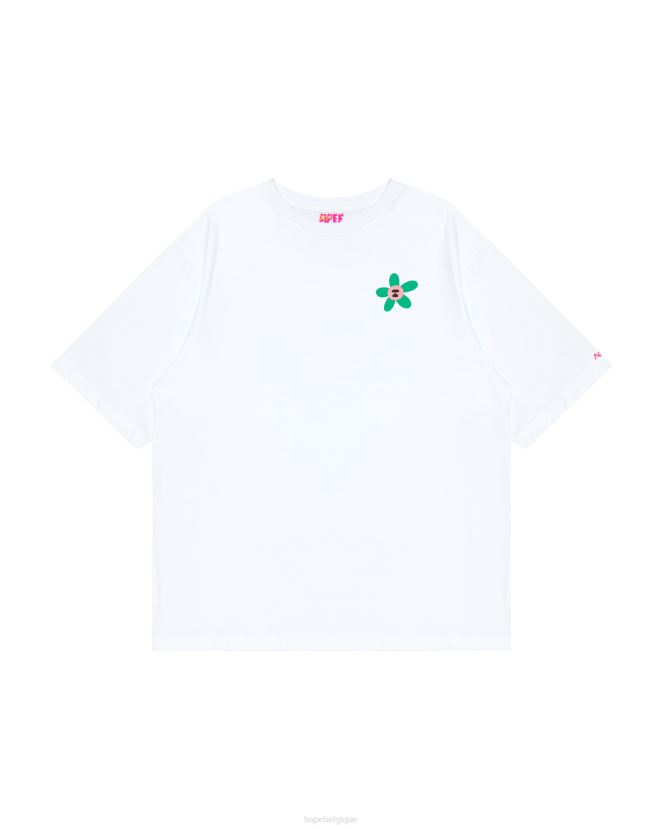 t-shirt classique A Bathing Ape femmes ZHX6N4958 blanc blanchi