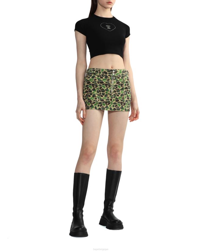 t-shirt court graphique 2 A Bathing Ape femmes ZHX6N4812 noir