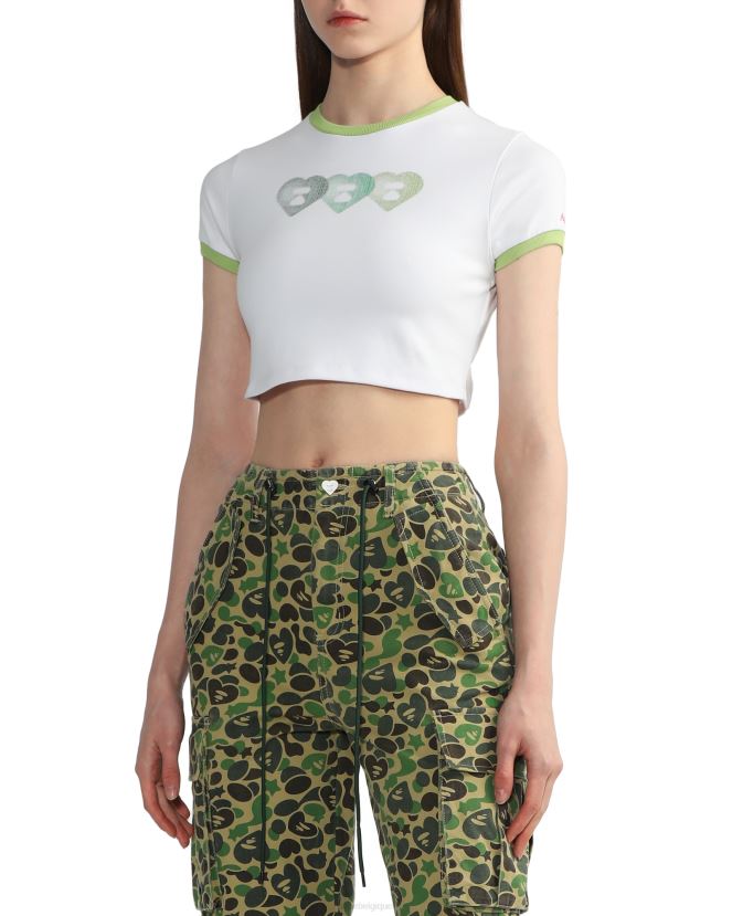 t-shirt court graphique 3 A Bathing Ape femmes ZHX6N4846 blanc